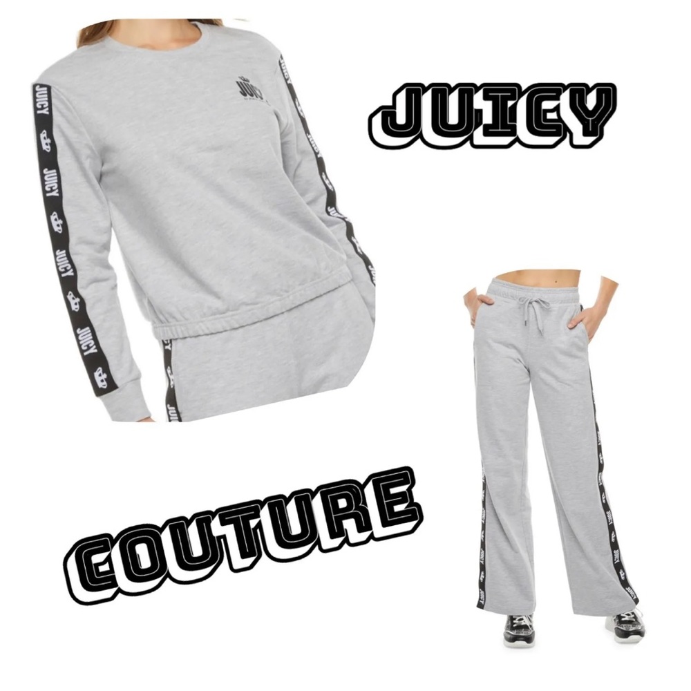 Juicy Couture Gray Tracksuit W/ Black Logo Stripes, Large, New W Tags!!